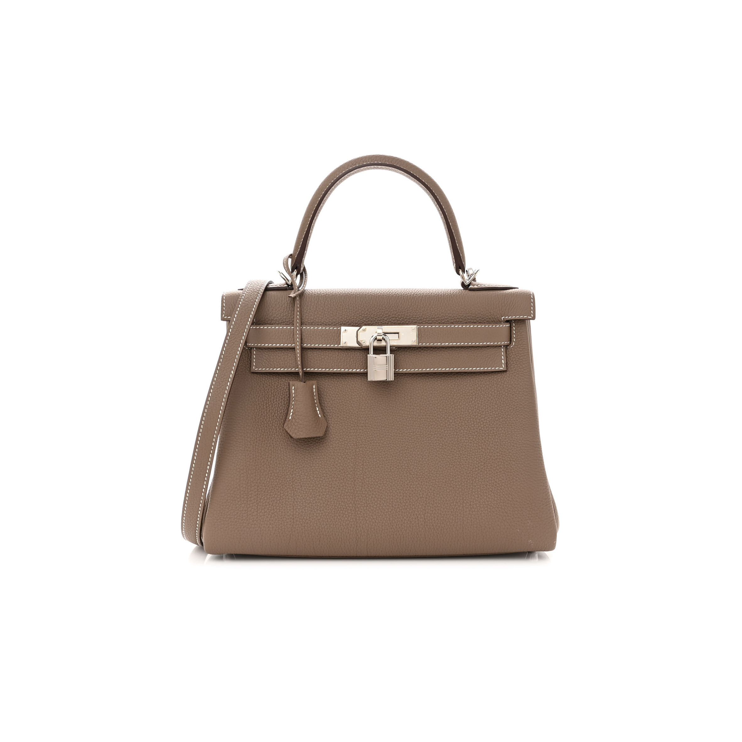 HERMÈS TOGO KELLY RETOURNE 28 ETOUPE (28*22*10cm)